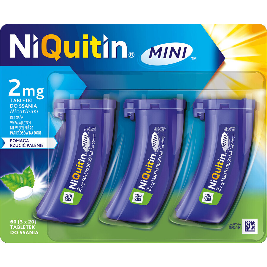 NiQuitin Mini 2 mg, 60 pastillas para chupar