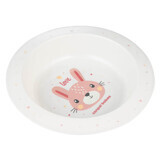 Canpol Babies Plastic Baby Bowl Cute Animals Pink Rabbit From 4 Months 270ml