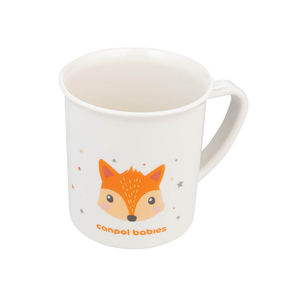 Canpol Bebés, vaso de plástico con oreja, Cute Animals, zorro naranja, a partir de 12 meses, 170 ml