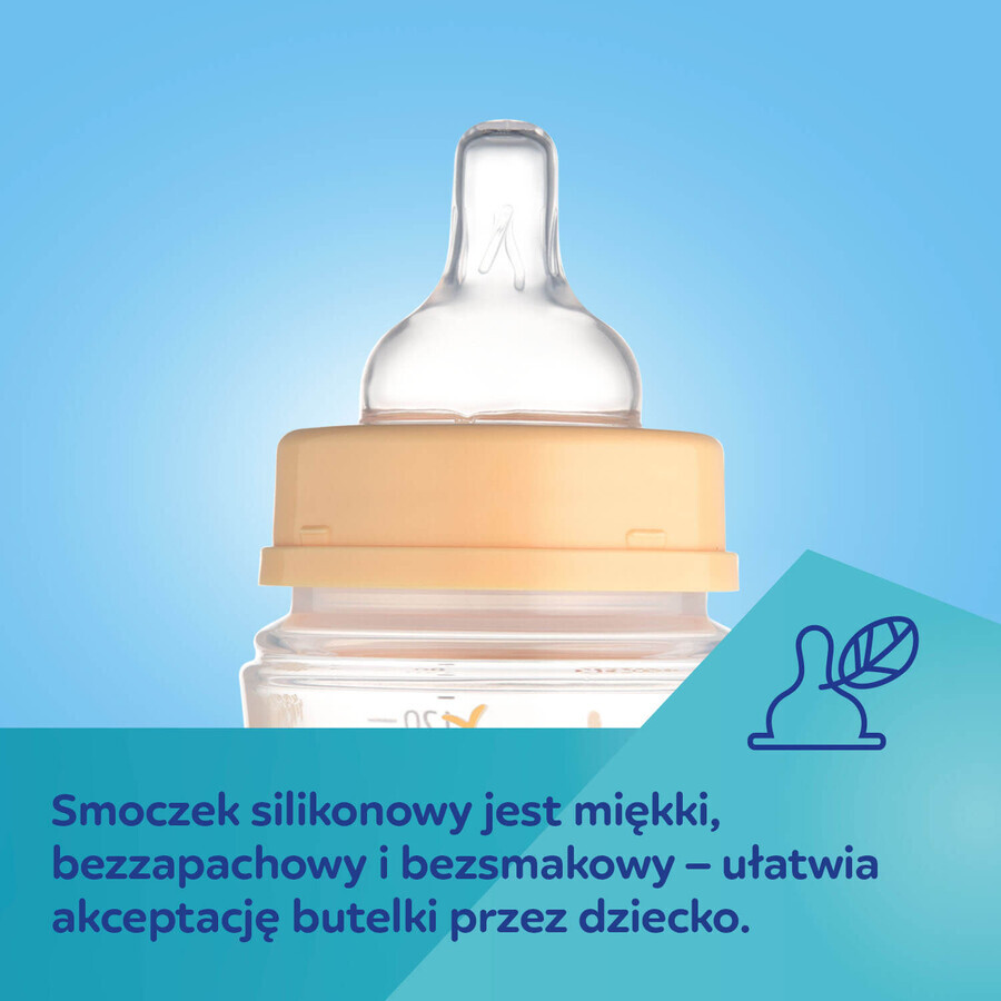 Canpol Babies EasyStart, anti-colic, wide mouth bottle, Mountains, green, 35/242, from birth, 120 ml