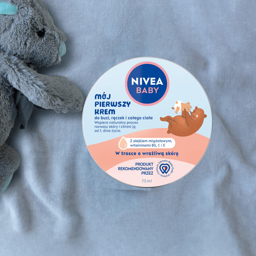 Nivea Baby Mi primera crema, para rostro, manos y todo el cuerpo, desde el 1er día de vida, 75 ml