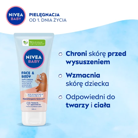 Nivea Baby, cremă de îngrijire pentru față și corp, din prima zi, 100 ml