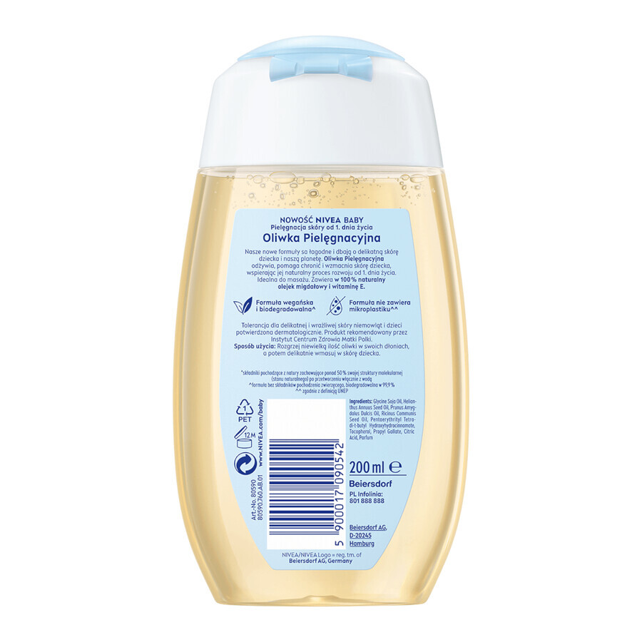 Nivea Baby, aceite de cuidado, desde 1 día de vida, 200 ml