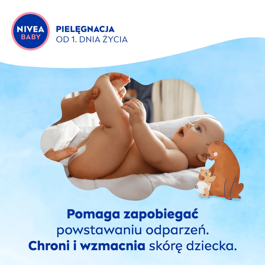 Nivea Baby, cremă calmantă împotriva eritemului fesier, din prima zi de viață, 100 ml