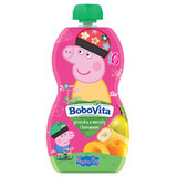 BoboVita Peppa Pig Mousse en tubo, pera con albaricoque y plátano, después de 6 meses, 100 g