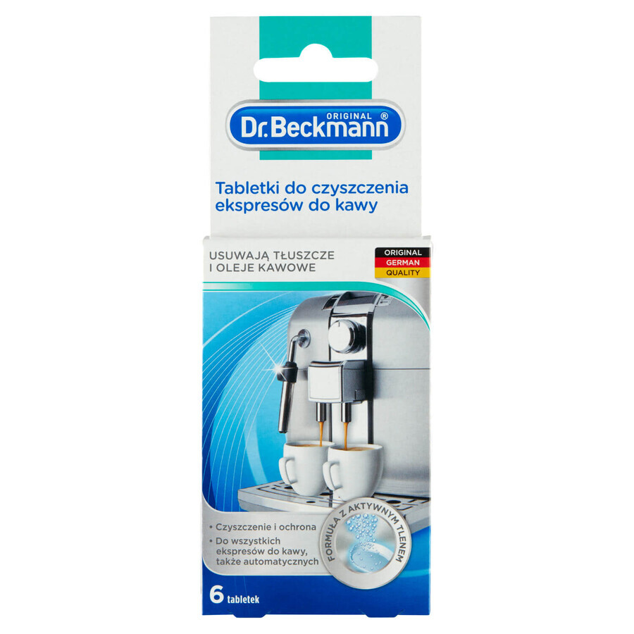 Beckmann, pastilles de nettoyage pour machine à café, 6 pièces + absorbeur d'odeurs pour réfrigérateur gratuit