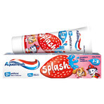 Aquafresh Splash Kids, pasta de dientes para niños de 3 a 8 años, fresa, 50 ml