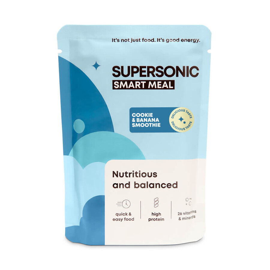 Supersonic Wholesome Smart Meal, sabor galleta y batido de plátano, 100 g