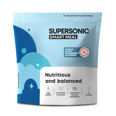 Supersonic Wholesome Smart Meal, sabor helado de vainilla con fresa silvestre, 1,3 kg