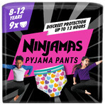 Pampers Ninjamas Pantalones de Pijama, pañales para niñas. 8-12 años, 27-43 kg, 9 piezas