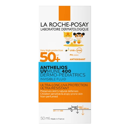 La Roche-Posay Anthelios UVMune 400 Dermo-Pediatrics, fluido protector facial para niños, SPF 50+, 50 ml