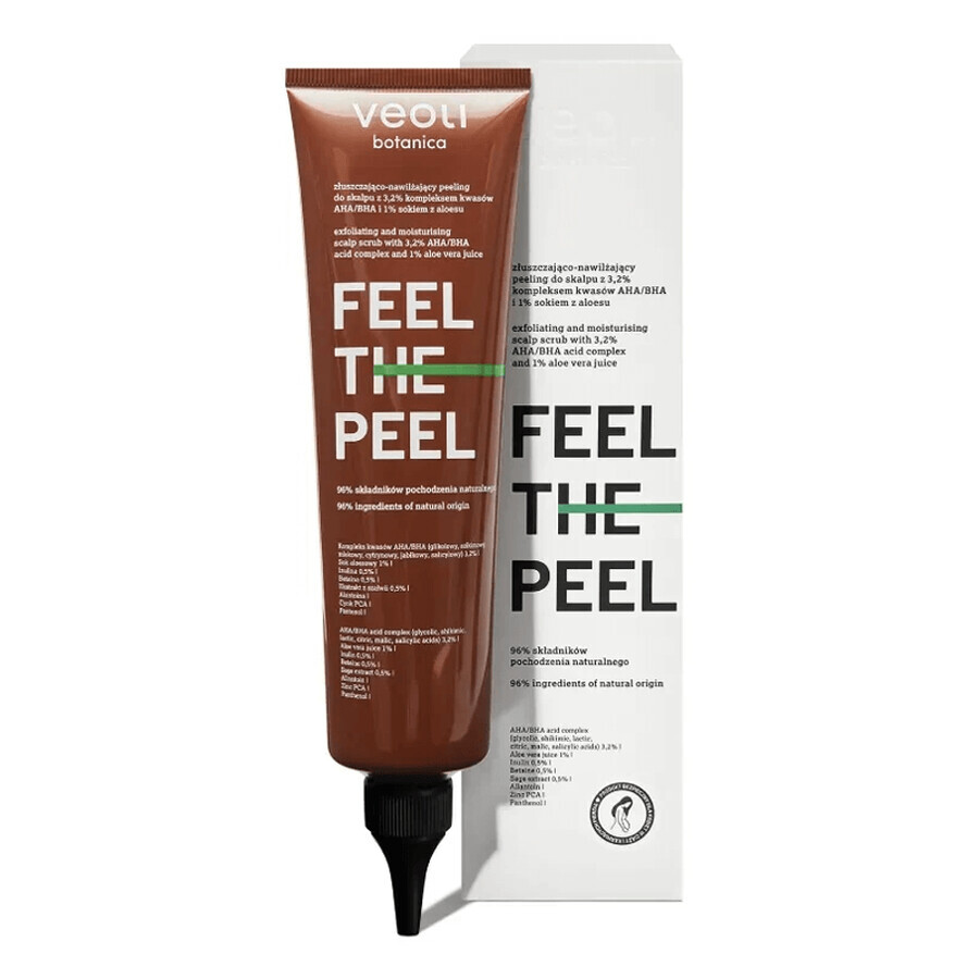 Veoli Botanica Feel The Peel, exfoliante e hidratante para el cuero cabelludo, 150 ml