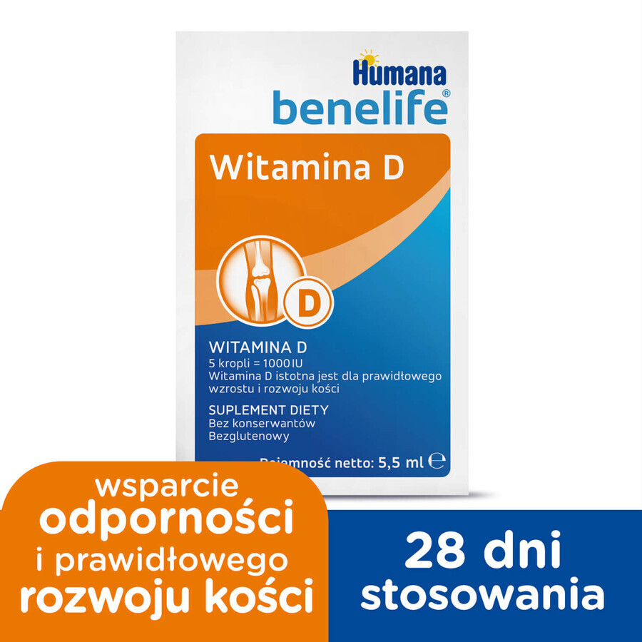 Set Humana 4 Little Explorers, bevanda al latte in polvere, dopo 24 mesi, 2 x 650 g + Benelife Vitamina D3, 5,5 ml in omaggio