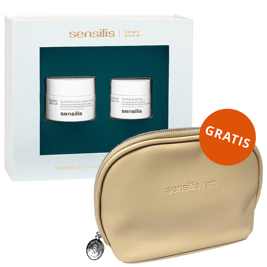 Sensilis Supreme set, dagcrème, SPF15, 50 ml + oogcrème, 25 ml + gratis cosmetisch tasje