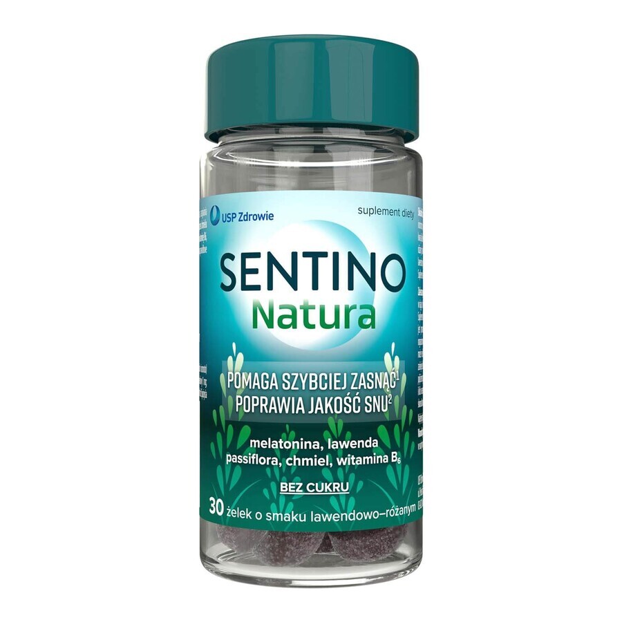 Sentino Natura, jaleas, sabor lavanda-rosa, 30 piezas