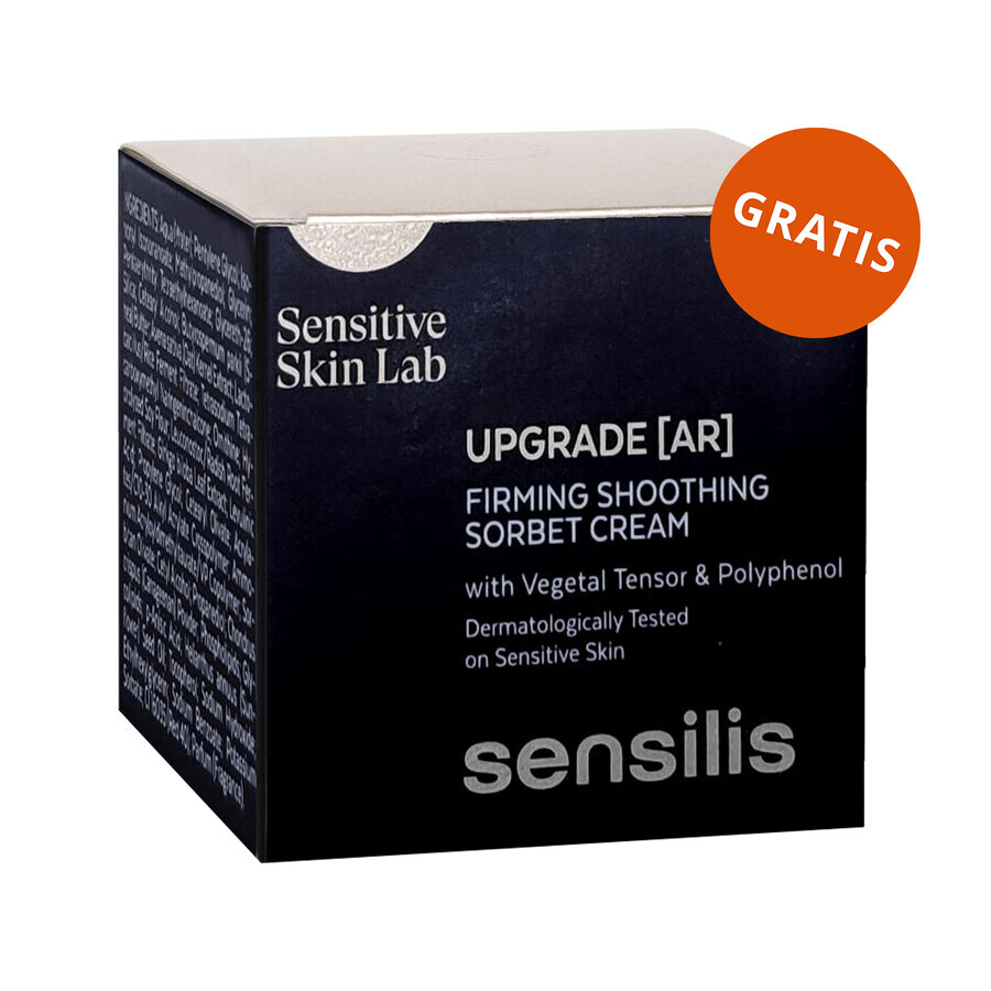 Sensilis Upgrade, crema de día reafirmante y correctora de arrugas, 50 ml + Upgrade AR, crema sorbete reafirmante y calmante, 5 ml gratis