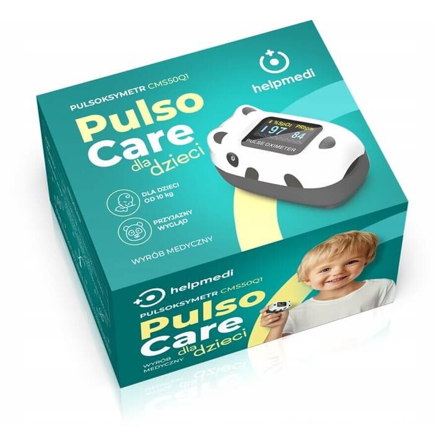 HelpMedi PulsoCare, pulsossimetro per bambini, panda