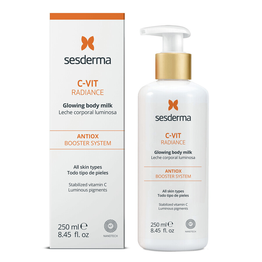 Set Sesderma, C-Vit Radiance, illuminating body milk, 250 ml + Repaskin, transparent sun protection spray, SPF 50, 200 ml