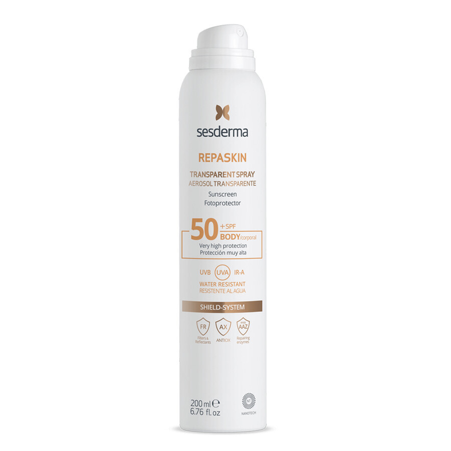 Set Sesderma, C-Vit Radiance, illuminating body milk, 250 ml + Repaskin, transparent sun protection spray, SPF 50, 200 ml