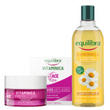 Kit Equilibra Vitaminica, crema facial antiedad, 75 ml + Camomila, champú iluminador de camomila, 300 ml