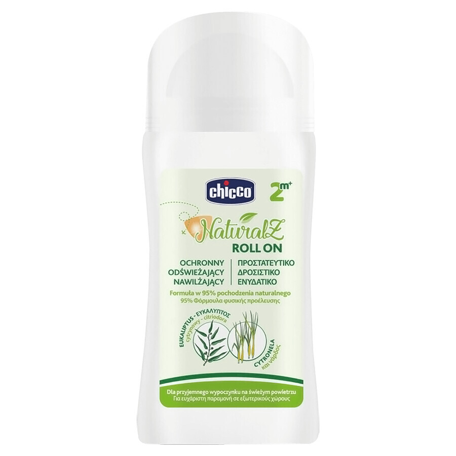 Chicco NaturalZ, preparado protector contra mosquitos para niños a partir de 2 meses, roll on, 60 ml