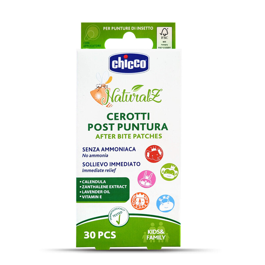 Chicco NaturalZ, tiritas para picaduras de insectos, 30 piezas