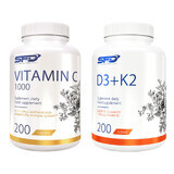 Set SFD Vitamina C 1000, 200 comprimidos + D3 + K2, 200 comprimidos