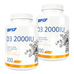 Set SFD D3 2000 IE, vitamine D 50 µg, 2 x 200 tabletten