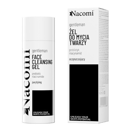 Nacomi Gentelman, gel detergente per il viso con prebiotici e niacinamide, 140 ml