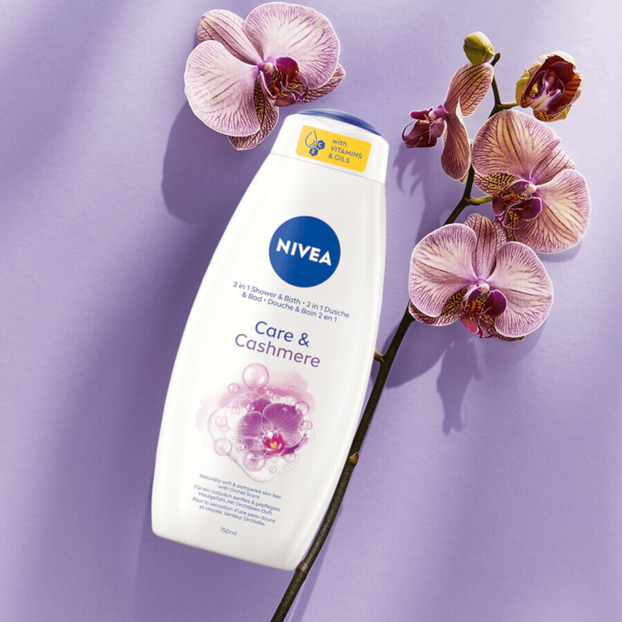 Nivea Orchid &amp; Cashmere Extract, Gel doccia e bagno cremoso, 750 ml