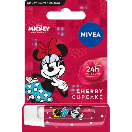 Nivea Minnie Mouse, rouge à lèvres, soin, Cherry Cupcake, 4.8 g