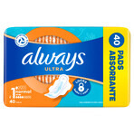 Always Ultra, toallas sanitarias con alas, talla 1, Normal, 40 unidades