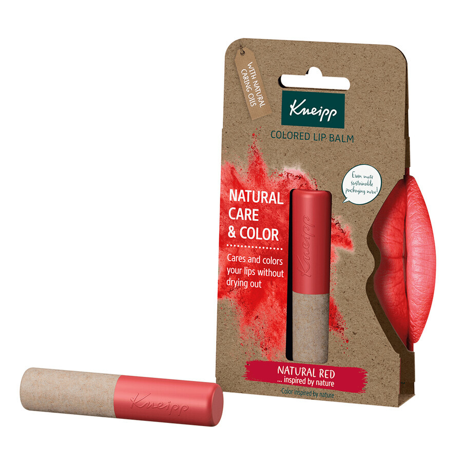 Kneipp Natural Care&amp;Color, bálsamo labial colorante, rojo natural, 3,5 g