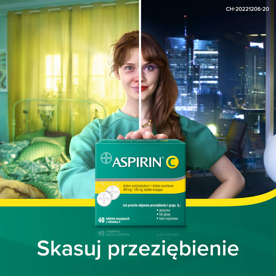 Aspirină C 400 mg + 240 mg, 40 comprimate efervescente