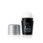 Vichy Homme Invisible Resist, antitranspirante roll-on para hombre, contra las marcas en la ropa, 50 ml