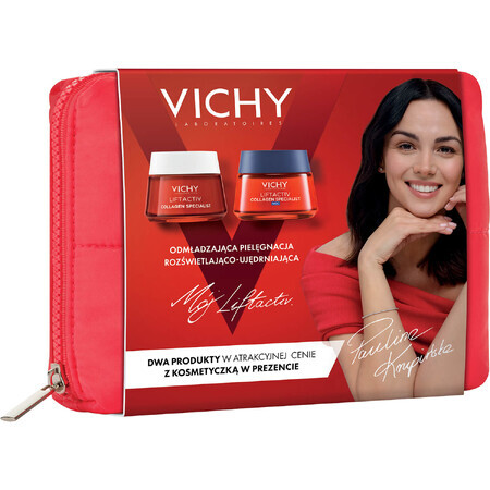 Set Vichy Liftactiv Collagen Specialist, anti-wrinkle cream, 50 ml + night cream, 50 ml + free make-up kit