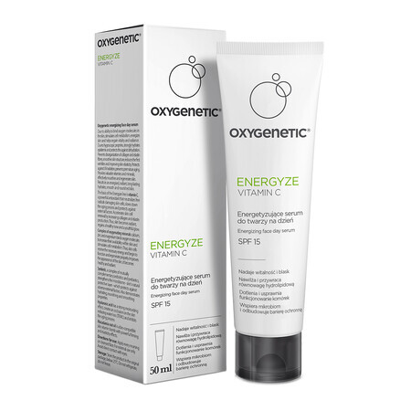 Oxygenetic Energyze Vitamina C, sérum facial energizante para el día, SPF 15, 50 ml