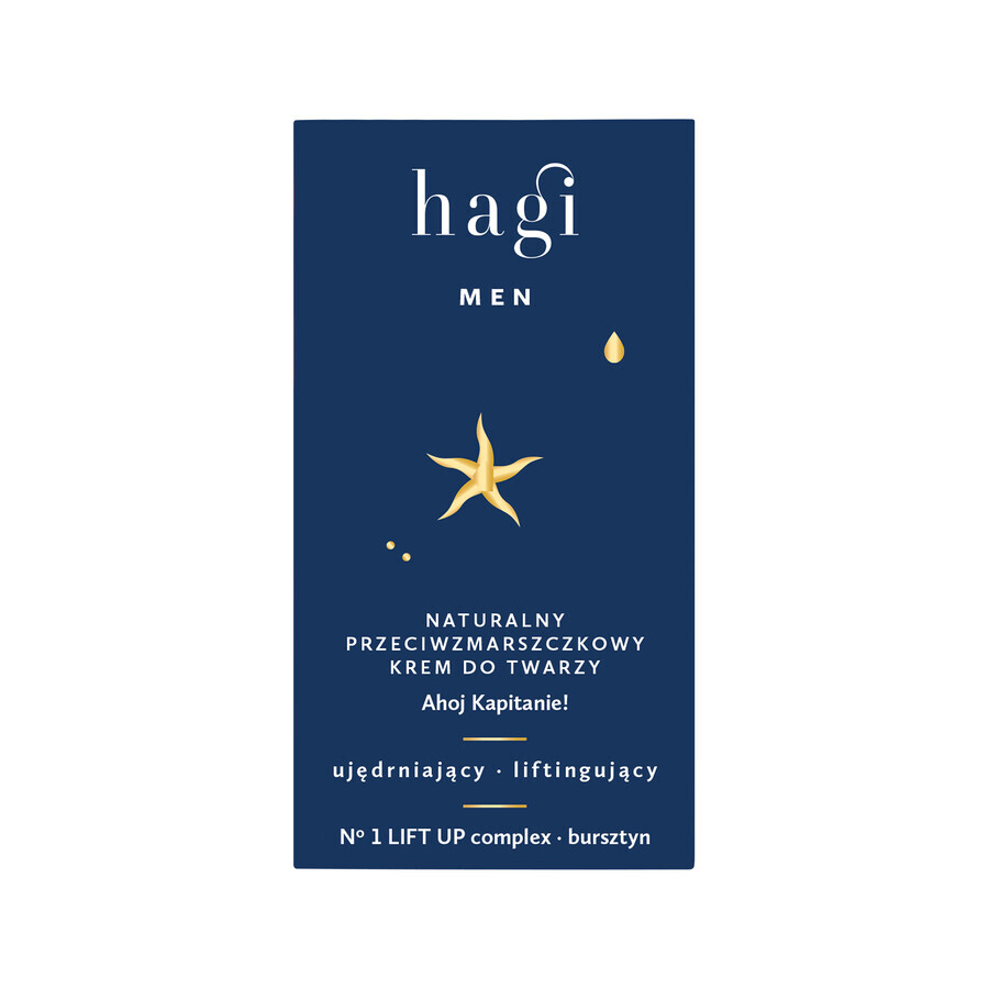 Hagi Men Ahoj Kapitan, crème naturelle anti-rides pour le visage, raffermissante et liftante, 50 ml