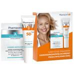 Pharmaceris S, crema facial protectora segura, desde el nacimiento, SPF 50+, 50 ml + Set, emulsión protectora solar, SPF 50+, 10 ml + crema, muestra gratis