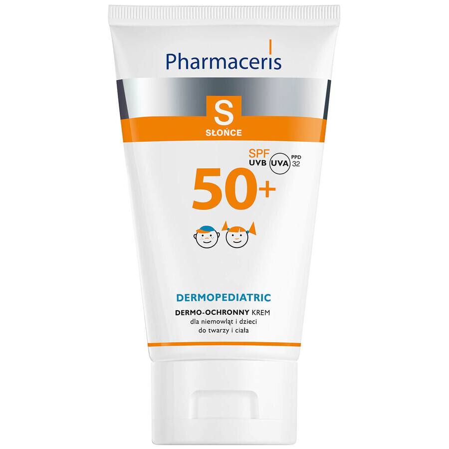 Pharmaceris S, crema de protección solar, más de 6 meses, SPF 50+, 125 ml + Set, emulsión de protección solar, SPF 50+, 10 ml + crema, muestra gratis