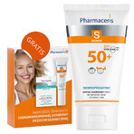 Pharmaceris S, crema de protección solar, más de 6 meses, SPF 50+, 125 ml + Set, emulsión de protección solar, SPF 50+, 10 ml + crema, muestra gratis