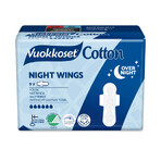 Vuokkoset Cotton, Night Wings sanitary napkins, Night Wings, 9 pieces