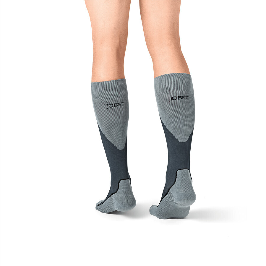 Jobst Sport, calcetines de compresión deportiva para las rodillas, 20-30 mmHg, talla L, gris/grafito