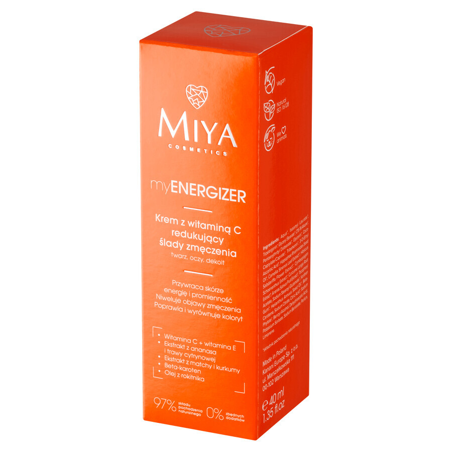 Miya myENERGIZER, crema con vitamina C para reducir los signos de fatiga, 40 ml