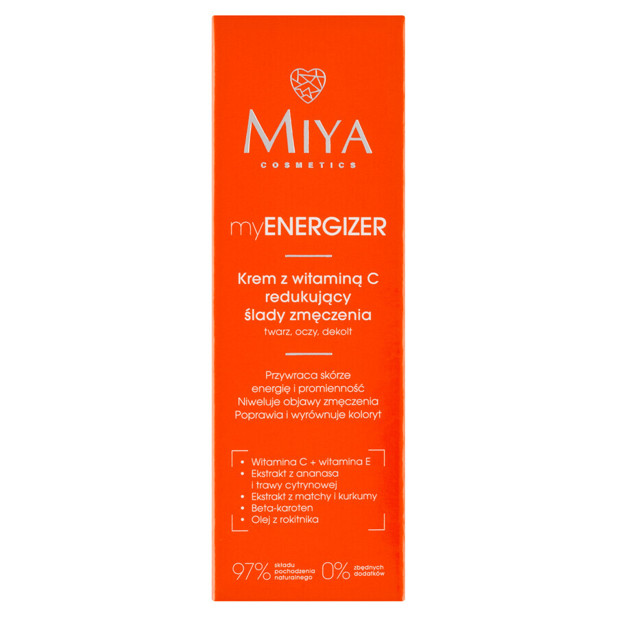 Miya myENERGIZER, crema con vitamina C para reducir los signos de fatiga, 40 ml