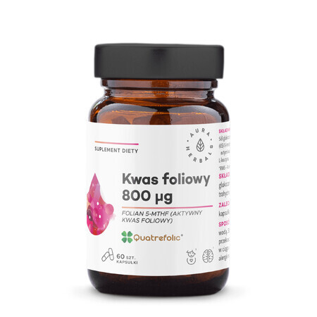 Aura Herbals Ácido fólico 800 μg, 60 cápsulas