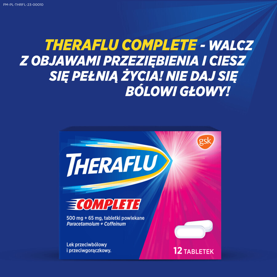 Theraflu Complete 500 mg + 65 mg, 12 film-coated tablets