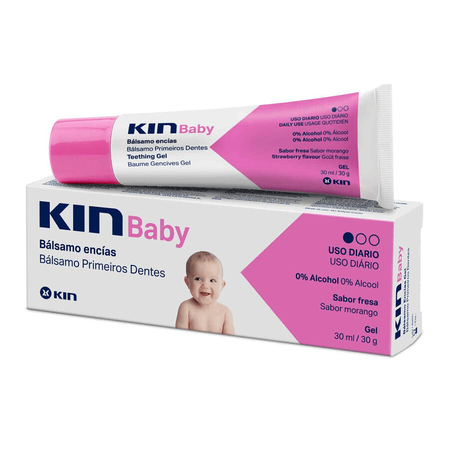 Kin Baby, gel para la dentición de los niños, sabor fresa, 30 ml