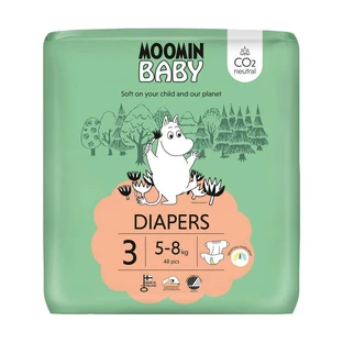 Moomin Baby, pieluchy, rozmiar 3, 5-8 kg, 48 sztuk