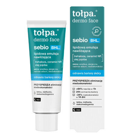 Tolpa Dermo Face Sebio BHL, emulsión hidratante lipídica, 40 ml